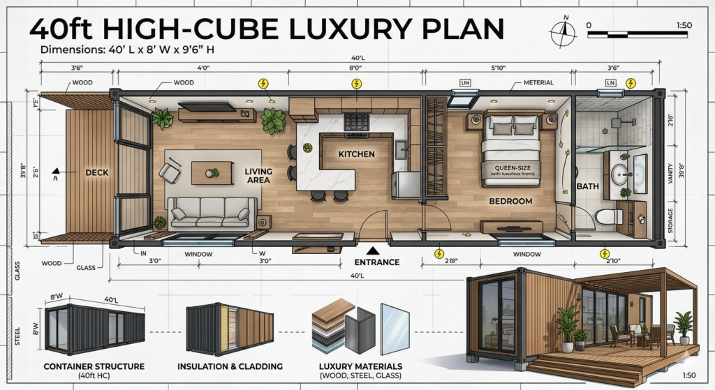 40ft High-Cube Luxury Plan